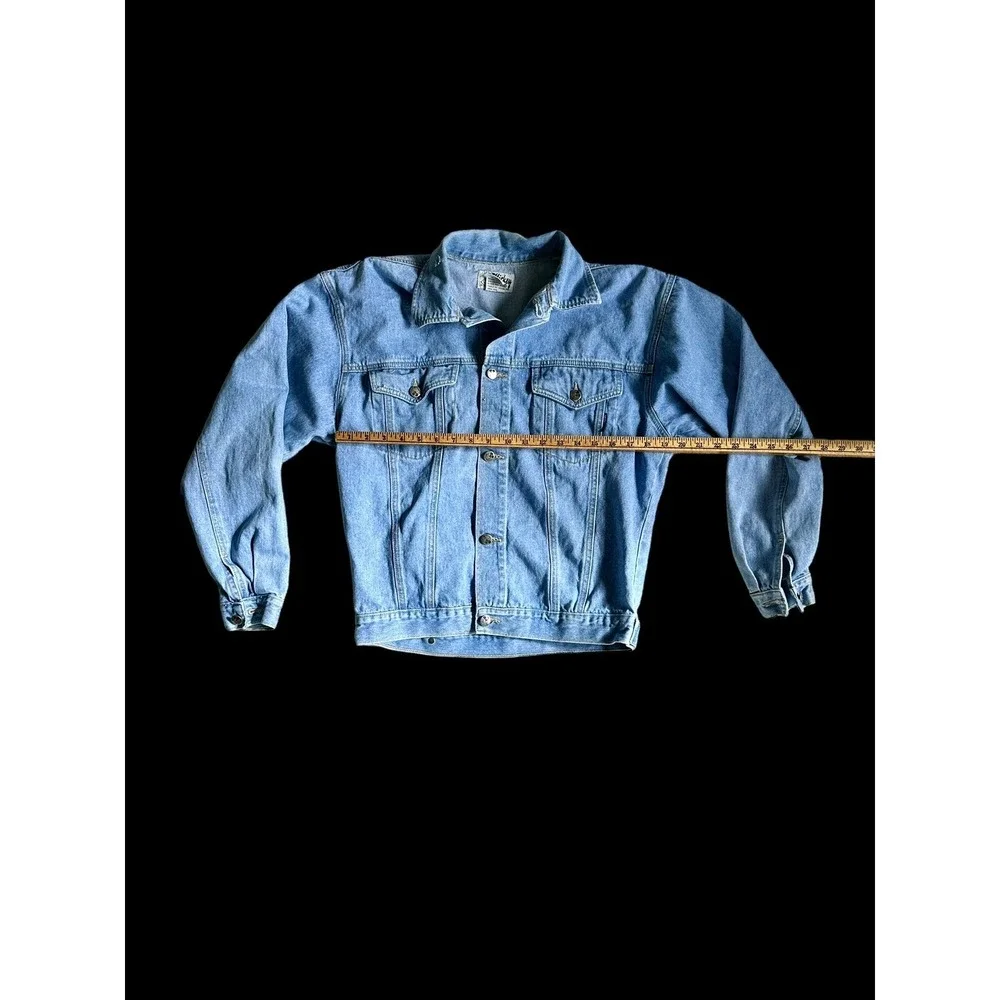 Vintage Mickey M&CO. by Jerry Leigh Art Boho Denim Blue‎ Jean Jacket Sz Medium